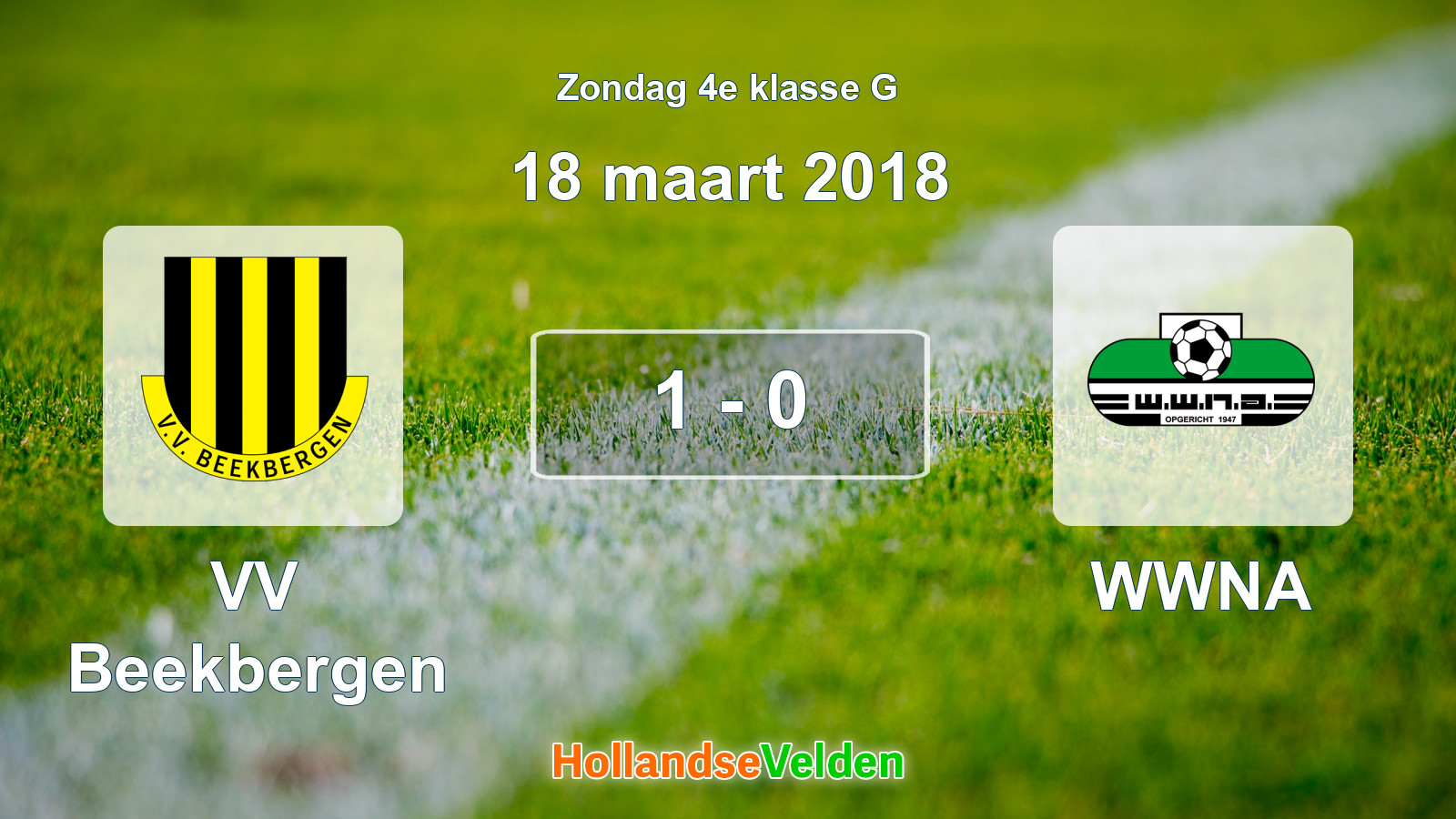 Gespeelde wedstrijd: VV Beekbergen - WWNA 1 - 0 (18 maart 2018)