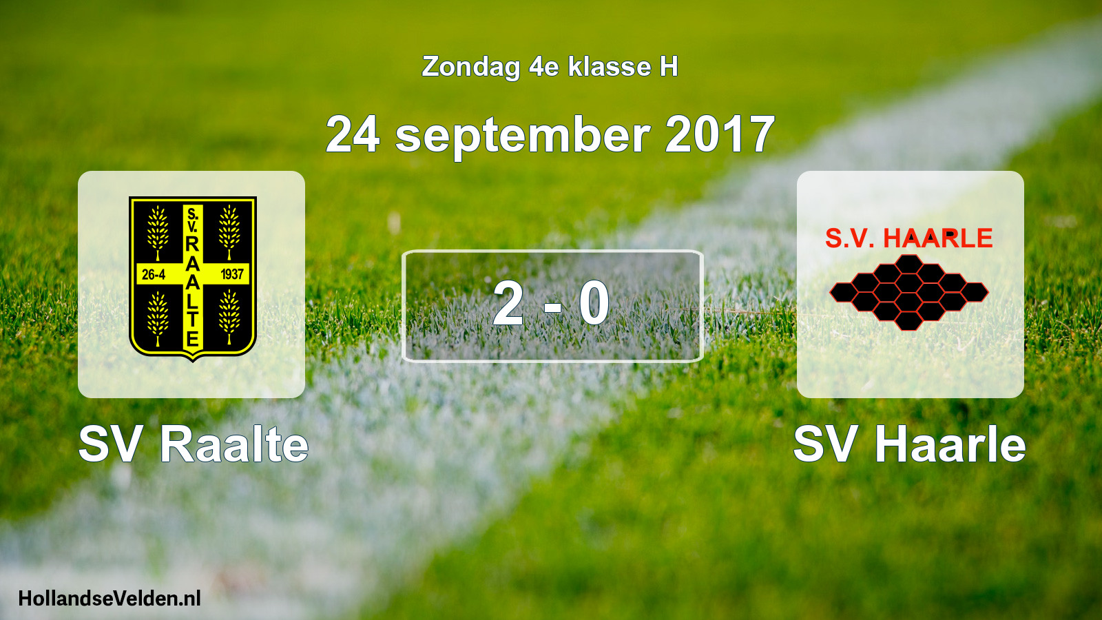 Gespeelde wedstrijd: SV Raalte - SV Haarle 2 - 0 (24 september 2017)