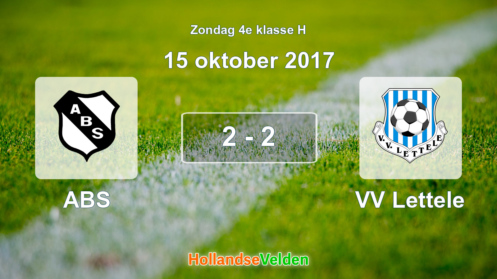 Gespeelde wedstrijd: ABS - VV Lettele 2 - 2 (15 oktober 2017)