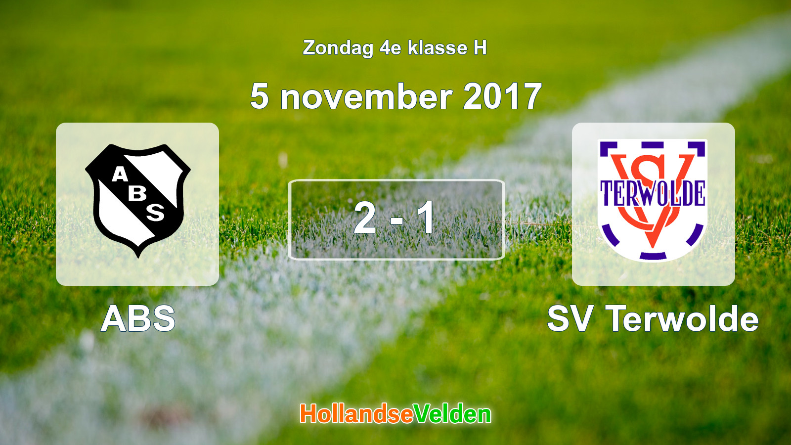 Gespeelde wedstrijd: ABS - SV Terwolde 2 - 1 (5 november 2017)