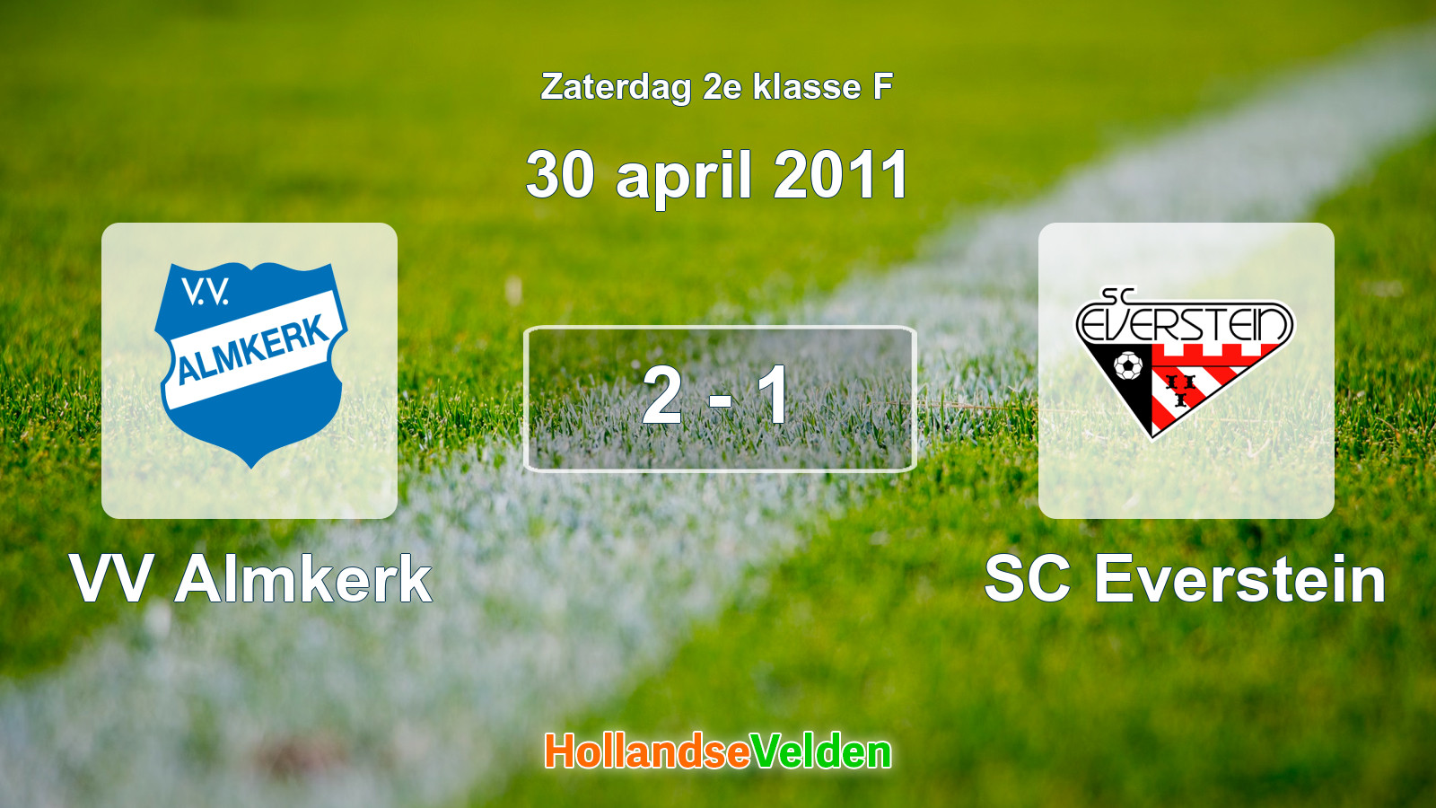 Gespeelde wedstrijd: VV Almkerk - SC Everstein 2 - 1 (30 april 2011)