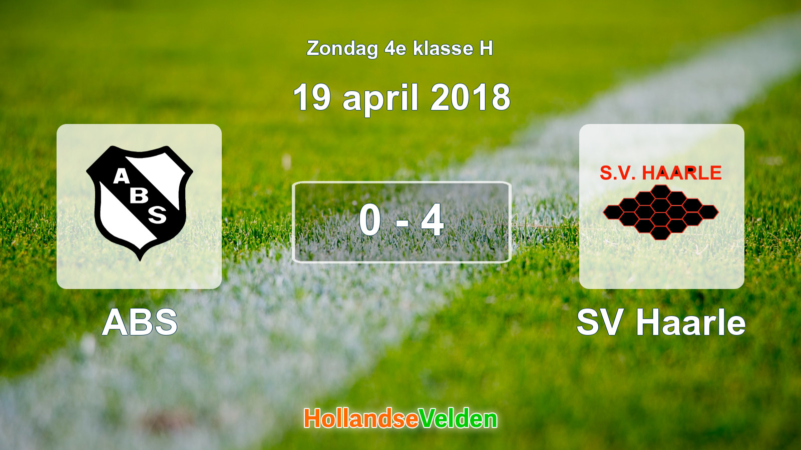 Gespeelde wedstrijd: ABS - SV Haarle 0 - 4 (19 april 2018)