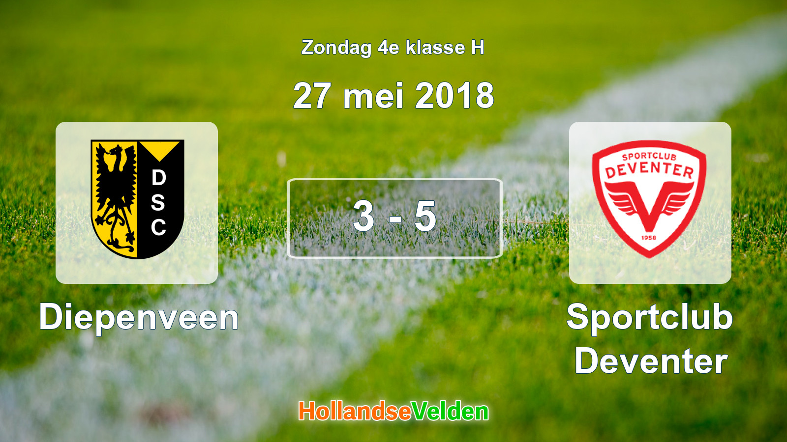 Gespeelde wedstrijd: Diepenveen - Sportclub Deventer 3 - 5 (27 mei 2018)