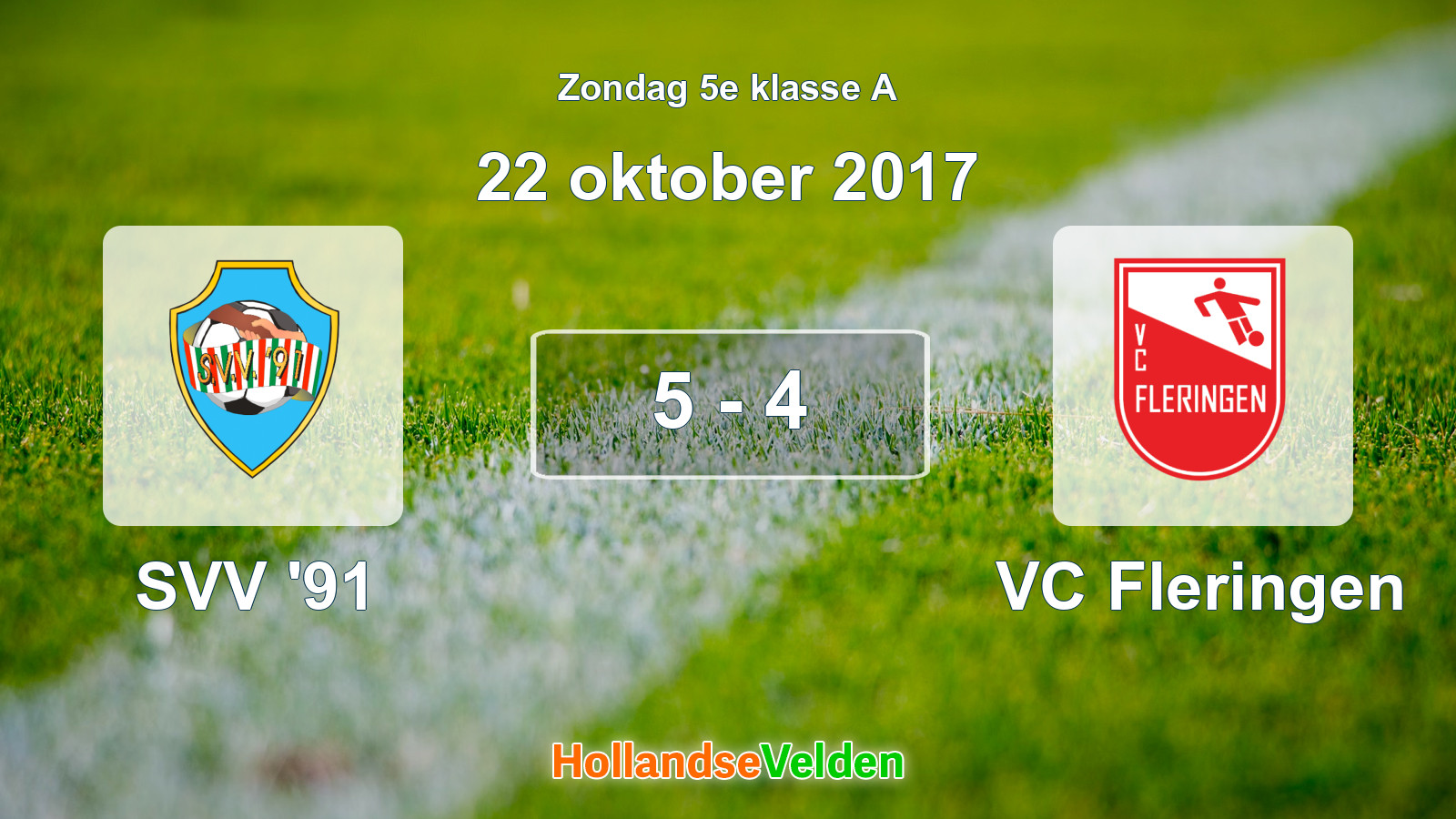 Gespeelde wedstrijd: SVV '91 - VC Fleringen 5 - 4 (22 oktober 2017)