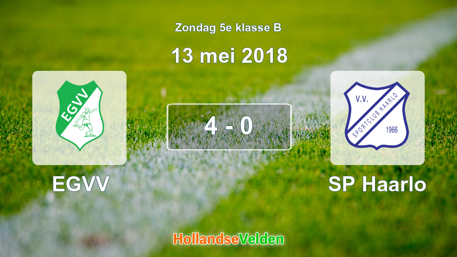 Gespeelde wedstrijd: EGVV - SP Haarlo 4 - 0 (13 mei 2018)