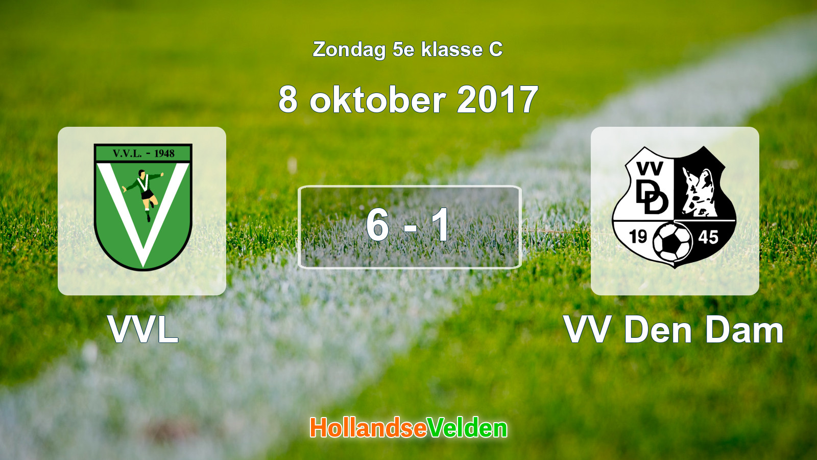 Gespeelde wedstrijd: VVL - VV Den Dam 6 - 1 (8 oktober 2017)