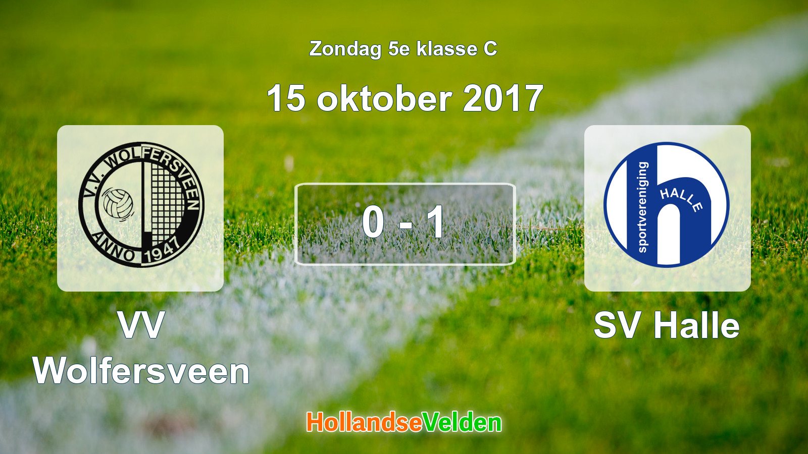 Gespeelde wedstrijd: VV Wolfersveen - SV Halle 0 - 1 (15 oktober 2017)