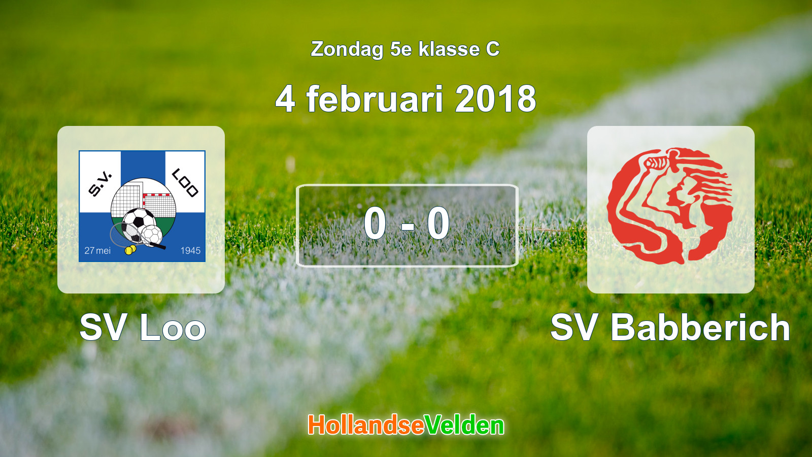 Gespeelde wedstrijd: SV Loo - SV Babberich 0 - 0 (4 februari 2018)