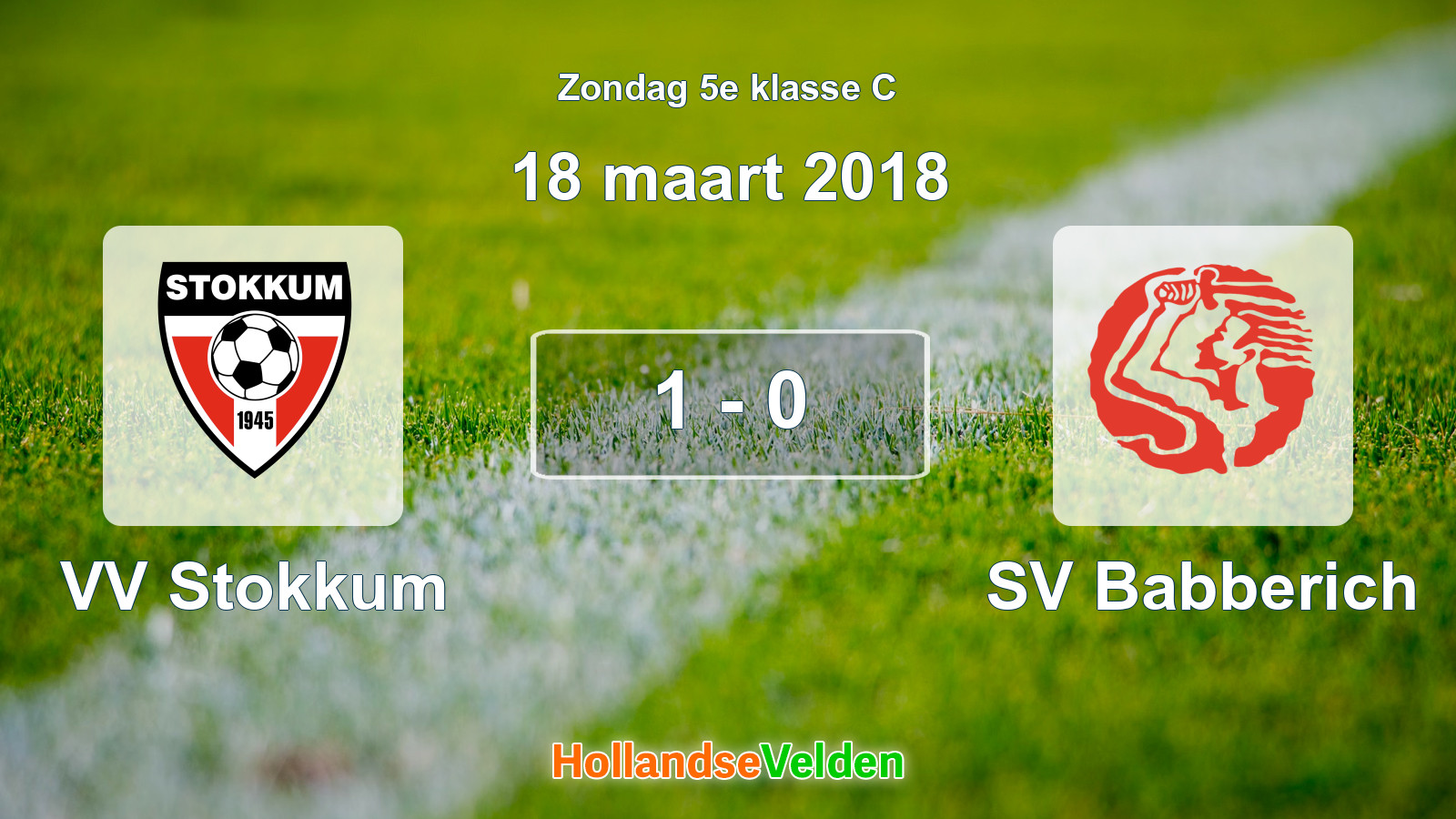 Gespeelde wedstrijd: VV Stokkum - SV Babberich 1 - 0 (18 maart 2018)