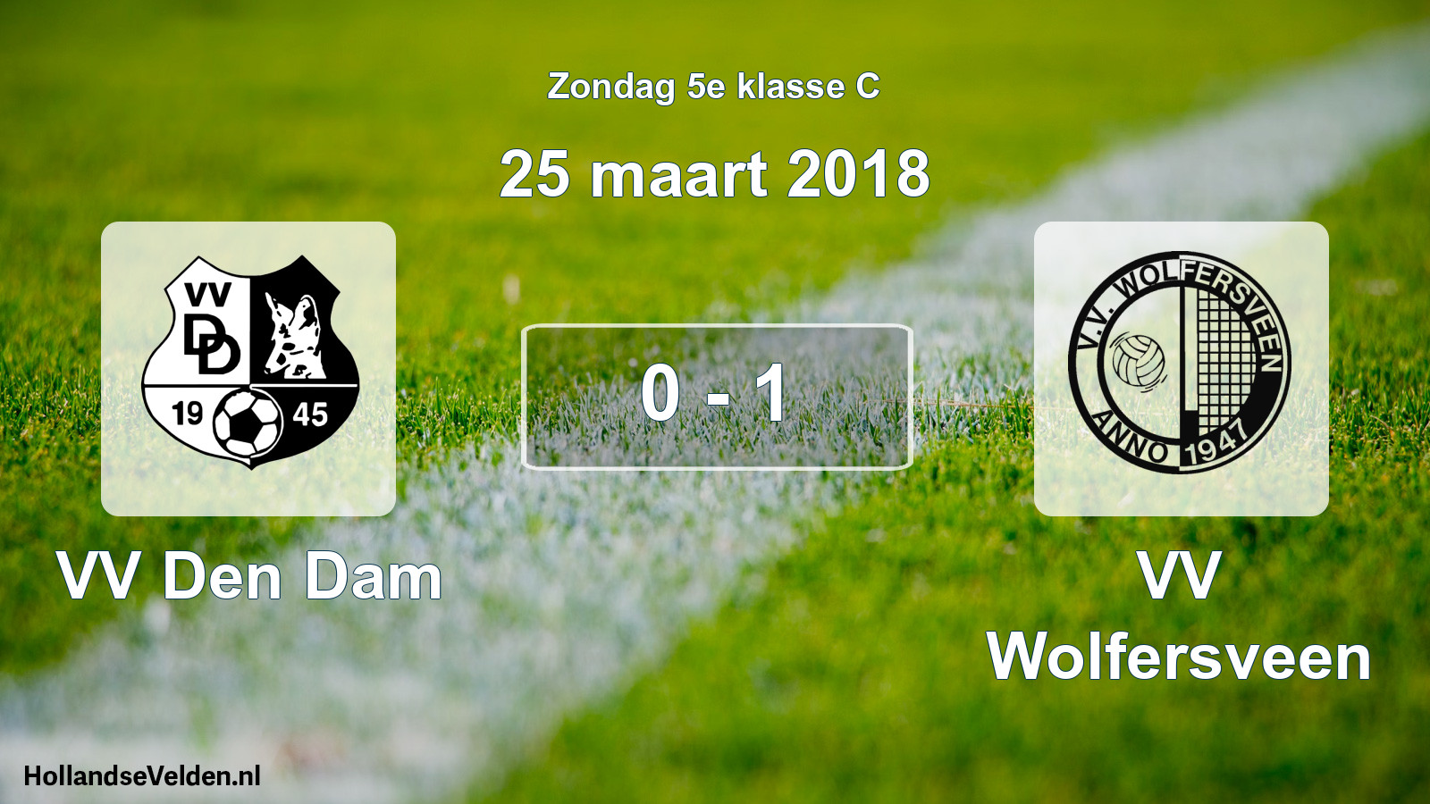 Gespeelde wedstrijd: VV Den Dam - VV Wolfersveen 0 - 1 (25 maart 2018)