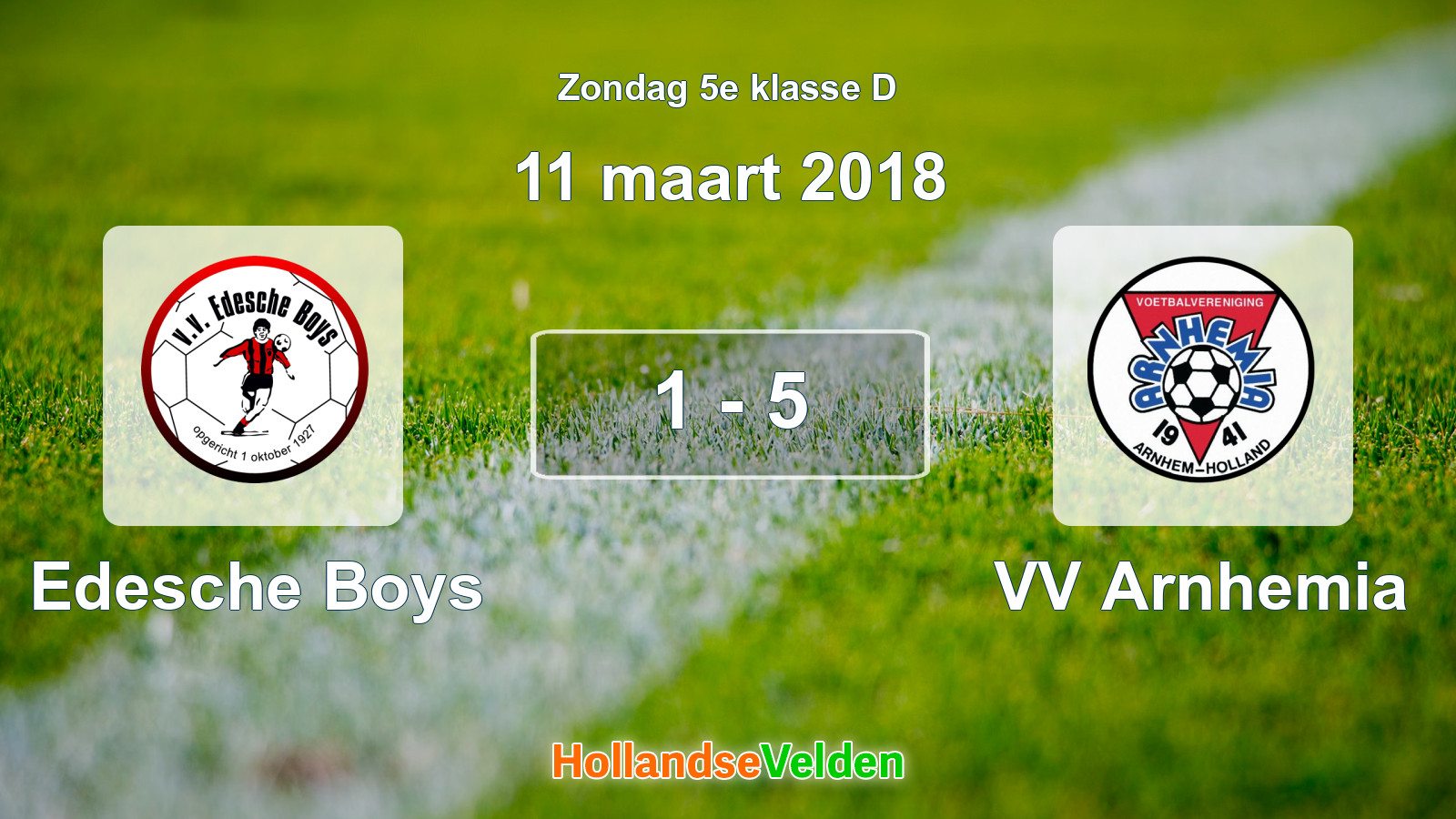 Gespeelde wedstrijd: Edesche Boys - VV Arnhemia 1 - 5 (11 maart 2018)