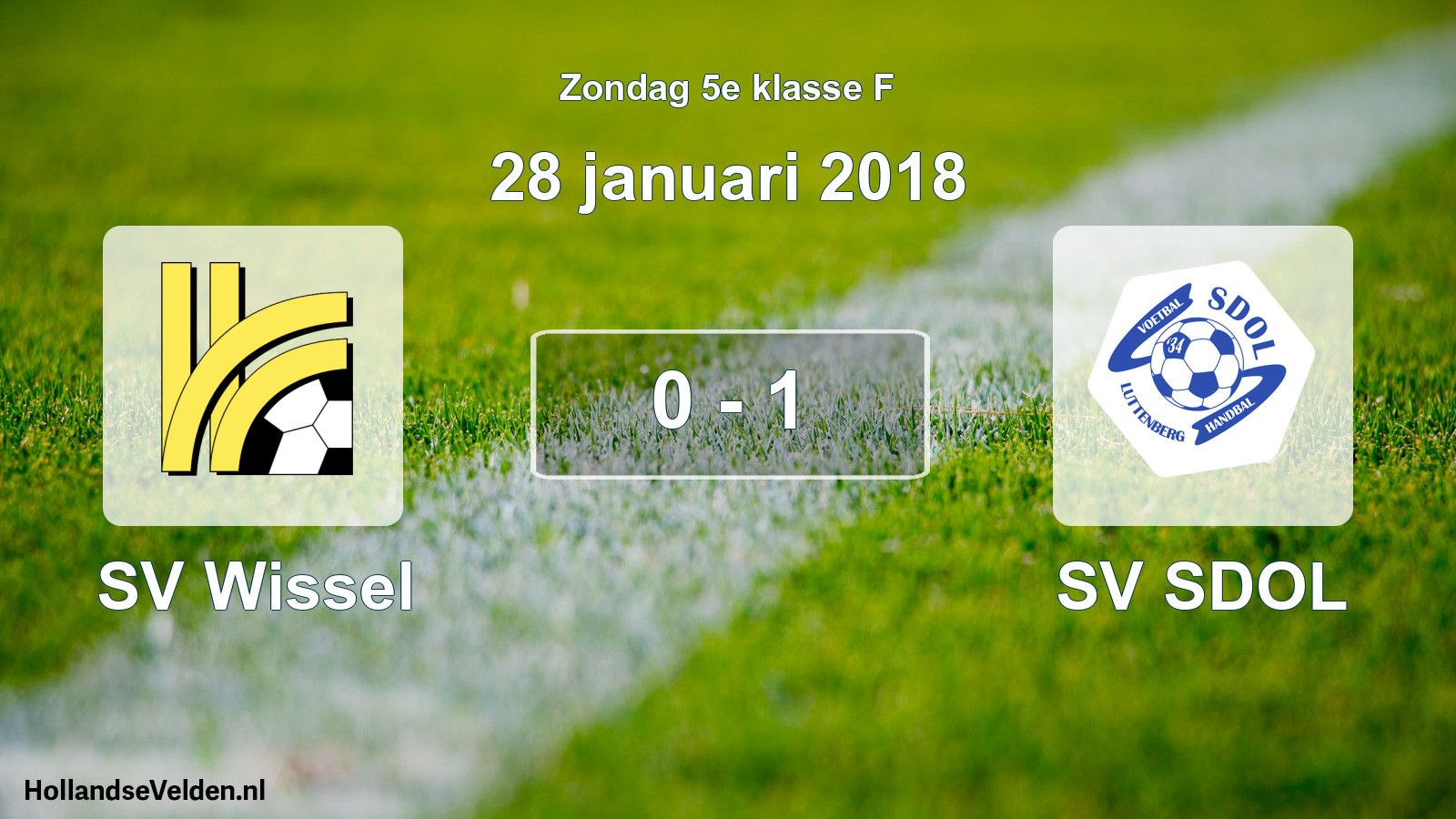 Gespeelde wedstrijd: SV Wissel - SV SDOL 0 - 1 (28 januari 2018)