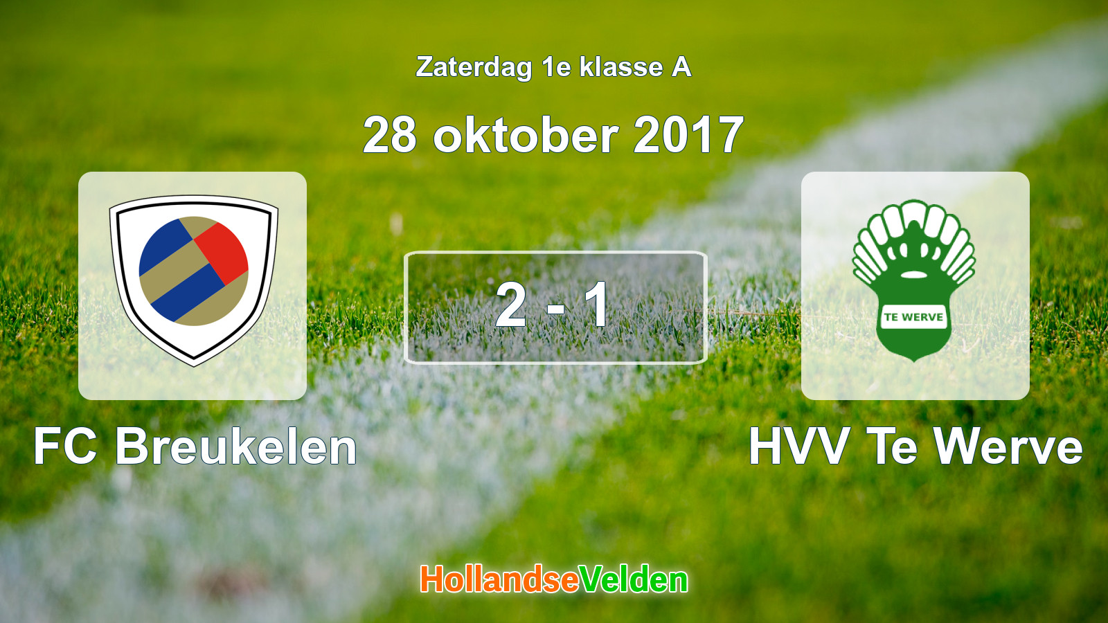 Gespeelde wedstrijd: FC Breukelen - HVV Te Werve 2 - 1 (28 oktober 2017)