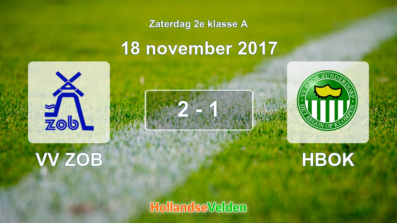 Gespeelde wedstrijd: VV ZOB - HBOK 2 - 1 (18 november 2017)