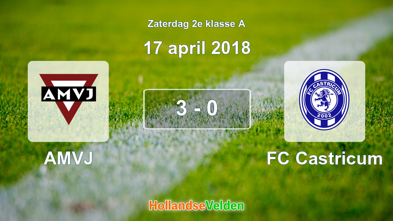 Gespeelde wedstrijd: AMVJ - FC Castricum 3 - 0 (17 april 2018)