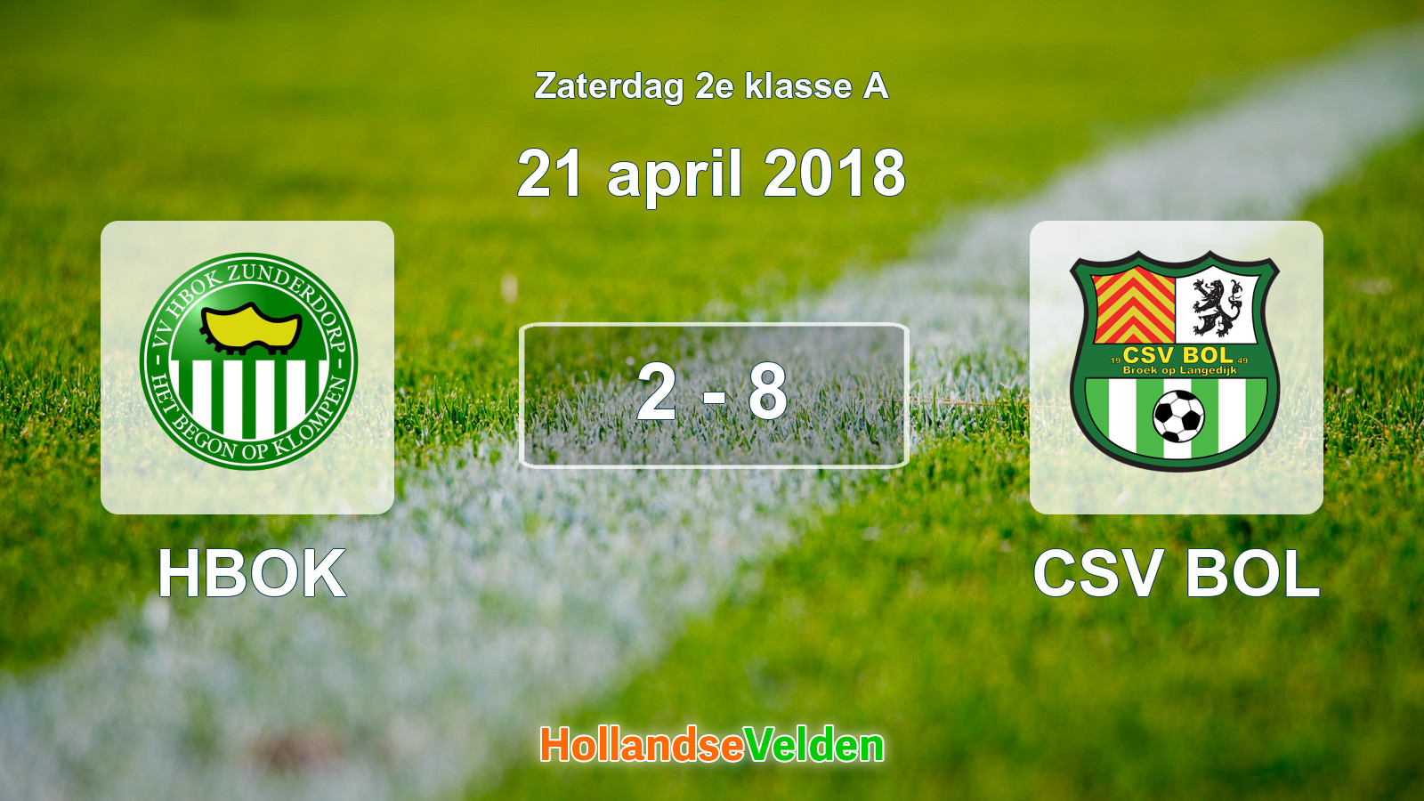 Gespeelde wedstrijd: HBOK - CSV BOL 2 - 8 (21 april 2018)