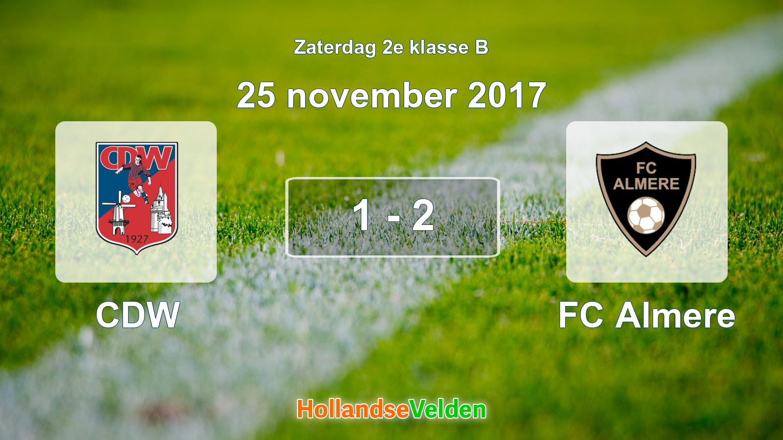 Gespeelde wedstrijd: CDW - FC Almere 1 - 2 (25 november 2017)