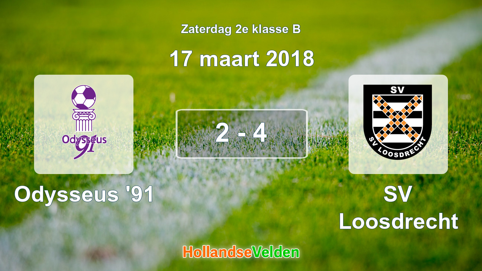 Gespeelde wedstrijd: Odysseus '91 - SV Loosdrecht 2 - 4 (17 maart 2018)