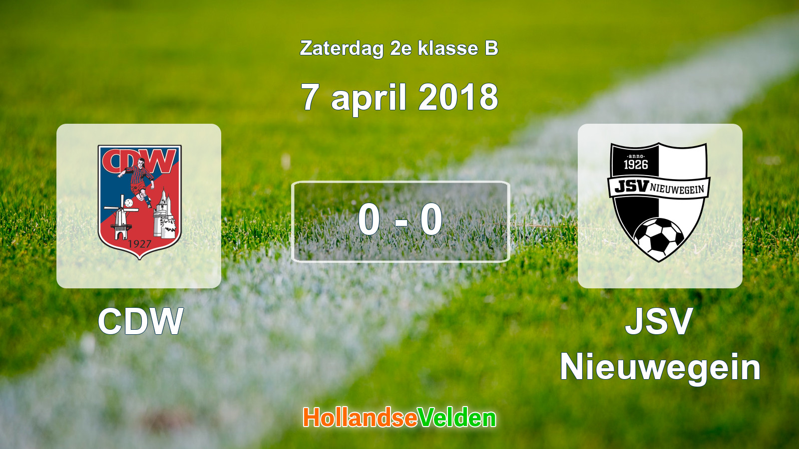 Gespeelde wedstrijd: CDW - JSV Nieuwegein 0 - 0 (7 april 2018)