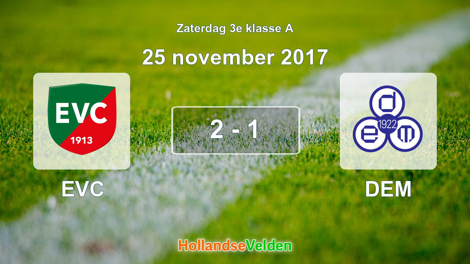 Gespeelde wedstrijd: EVC - DEM 2 - 1 (25 november 2017)