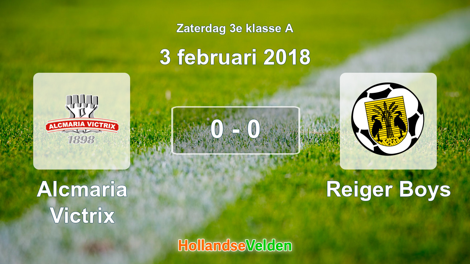 Gespeelde wedstrijd: Alcmaria Victrix - Reiger Boys 0 - 0 (3 februari 2018)