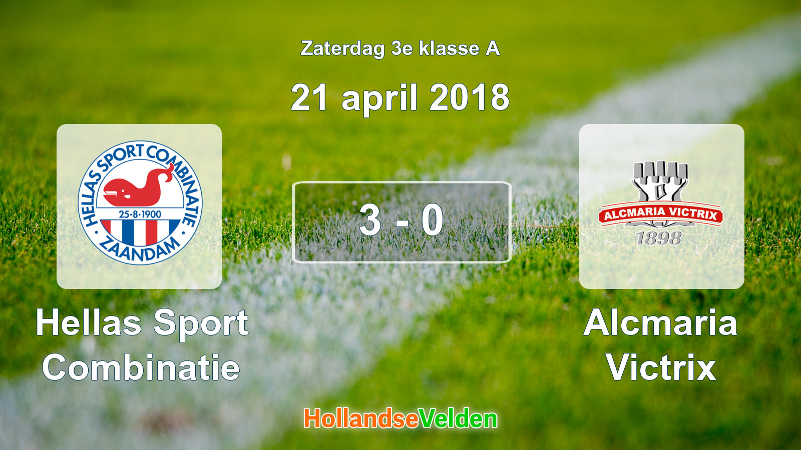 Gespeelde wedstrijd: Hellas Sport Combinatie - Alcmaria Victrix 3 - 0 (21 april 2018)