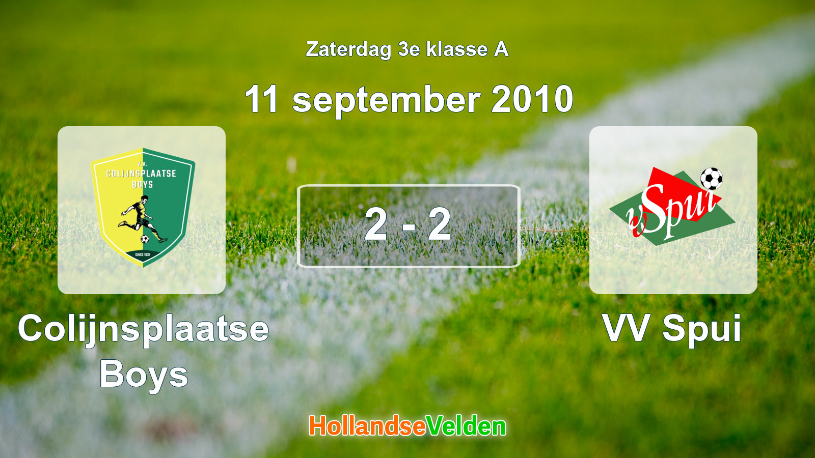 Gespeelde wedstrijd: Colijnsplaatse Boys - VV Spui 2 - 2 (11 september 2010)