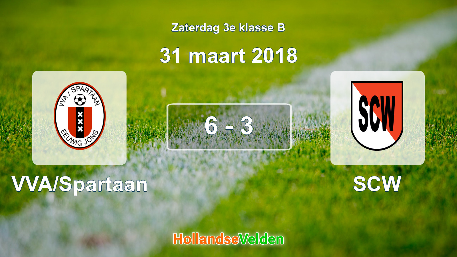 Gespeelde wedstrijd: VVA/Spartaan - SCW 6 - 3 (31 maart 2018)