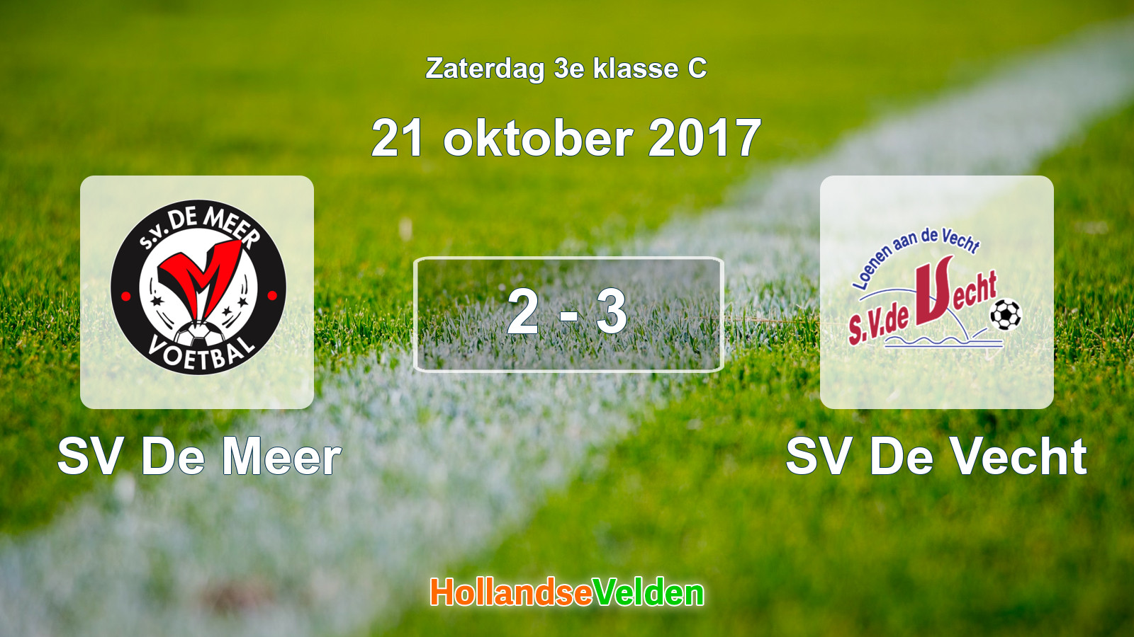 Gespeelde wedstrijd: SV De Meer - SV De Vecht 2 - 3 (21 oktober 2017)