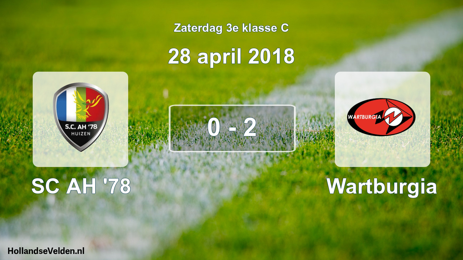 Gespeelde wedstrijd: SC AH '78 - Wartburgia 0 - 2 (28 april 2018)