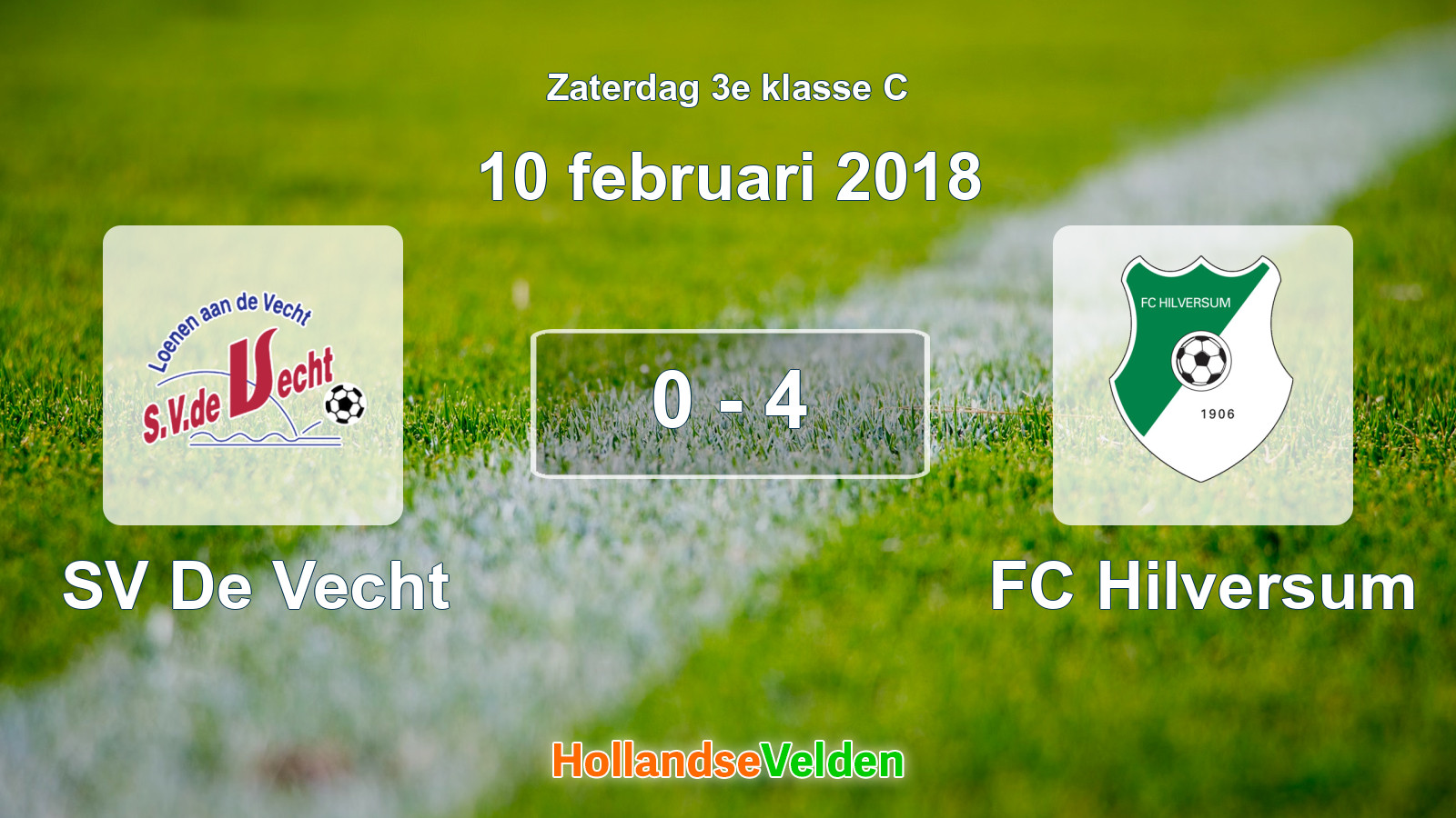 Gespeelde wedstrijd: SV De Vecht - FC Hilversum 0 - 4 (10 februari 2018)