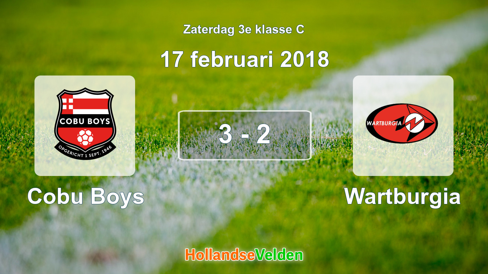 Gespeelde wedstrijd: Cobu Boys - Wartburgia 3 - 2 (17 februari 2018)