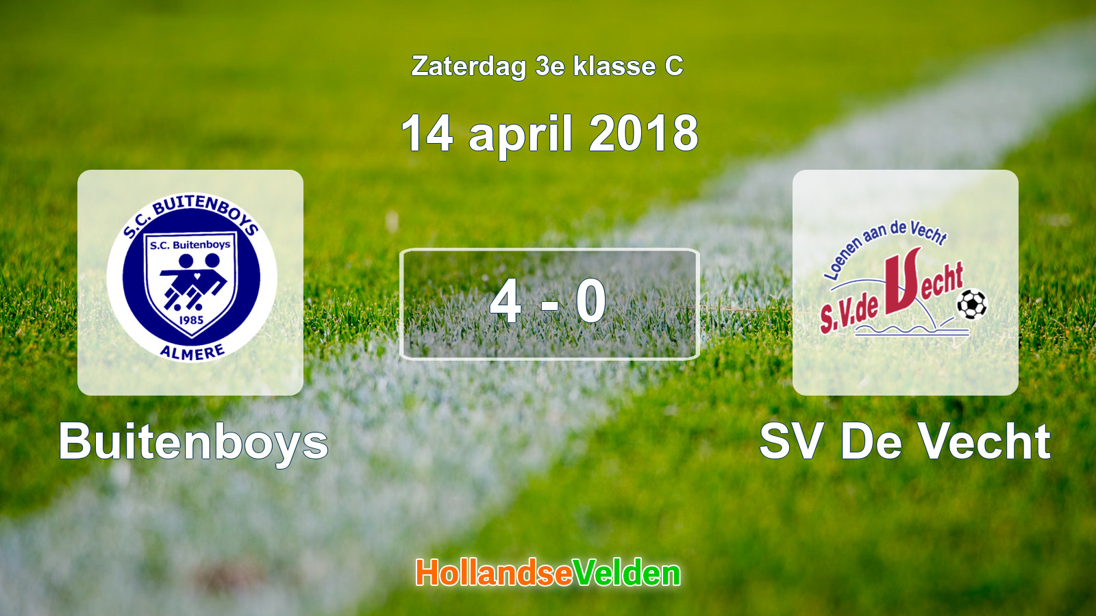 Gespeelde wedstrijd: Buitenboys - SV De Vecht 4 - 0 (14 april 2018)