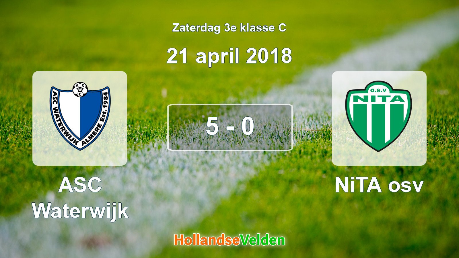 Gespeelde wedstrijd: ASC Waterwijk - NiTA osv 5 - 0 (21 april 2018)
