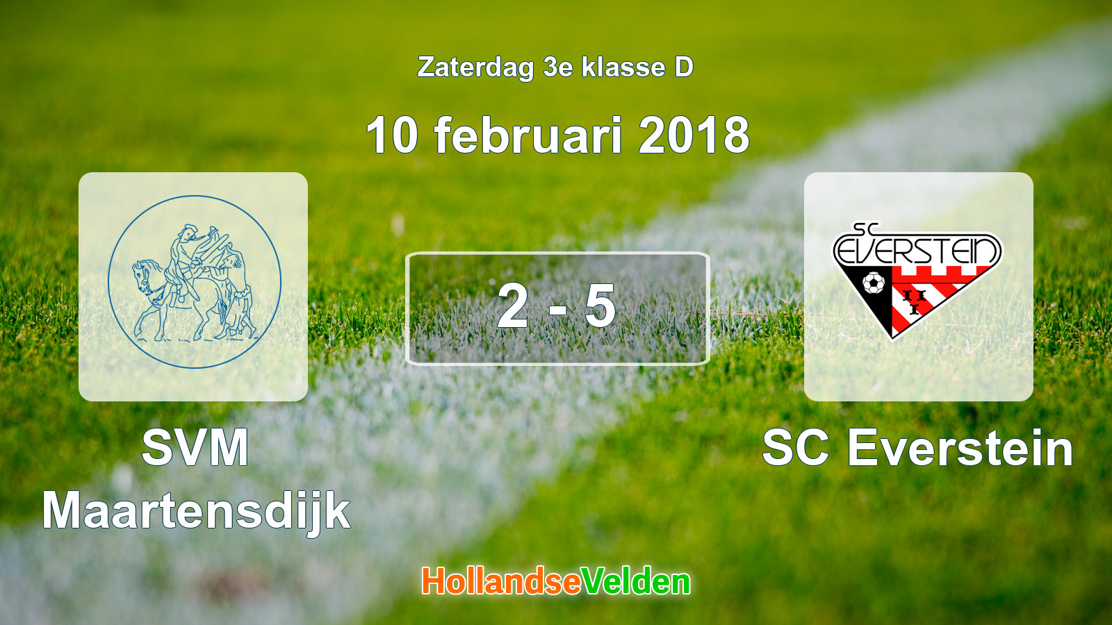Gespeelde wedstrijd: SVM Maartensdijk - SC Everstein 2 - 5 (10 februari 2018)