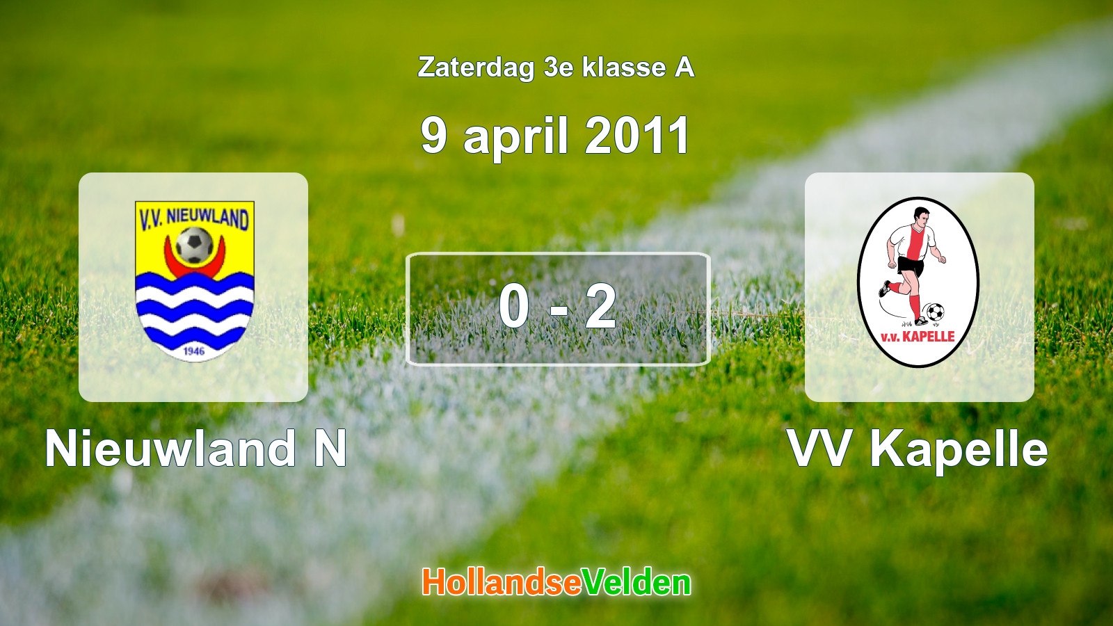 Gespeelde wedstrijd: Nieuwland N - VV Kapelle 0 - 2 (9 april 2011)