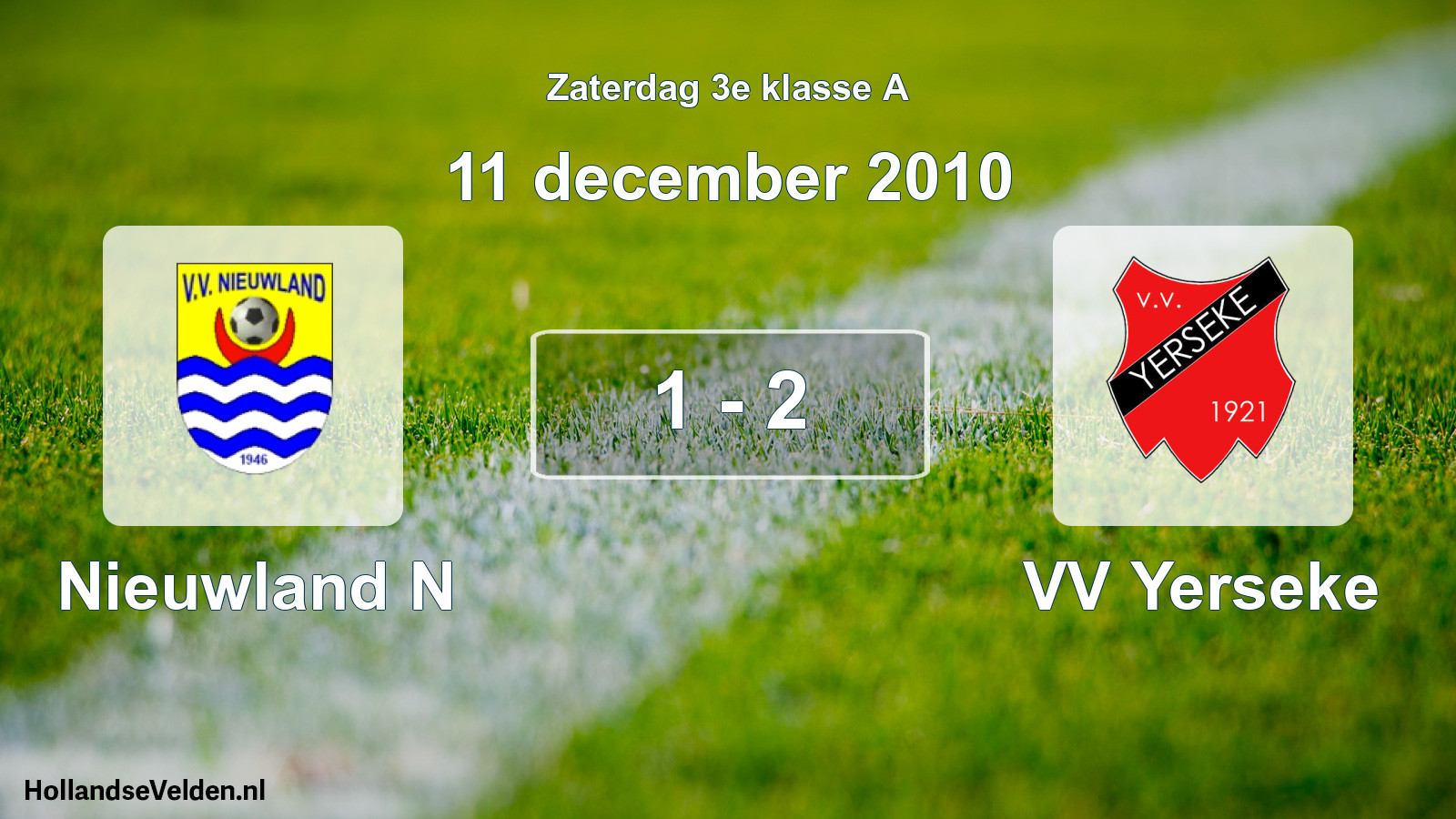Gespeelde wedstrijd: Nieuwland N - VV Yerseke 1 - 2 (11 december 2010)