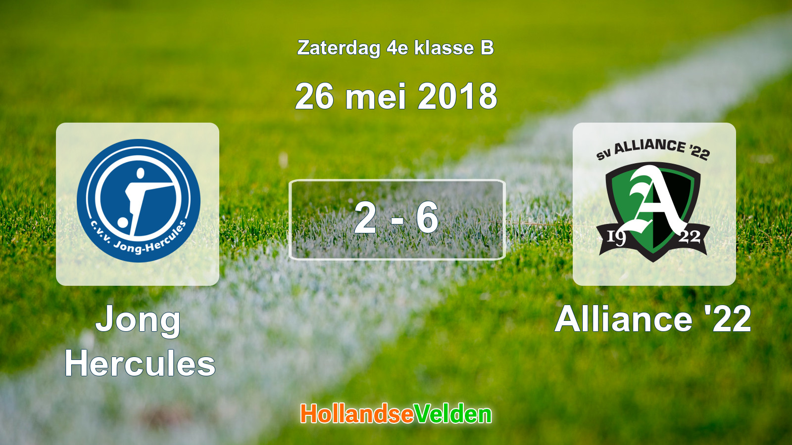 Gespeelde wedstrijd: Jong Hercules - Alliance '22 2 - 6 (26 mei 2018)