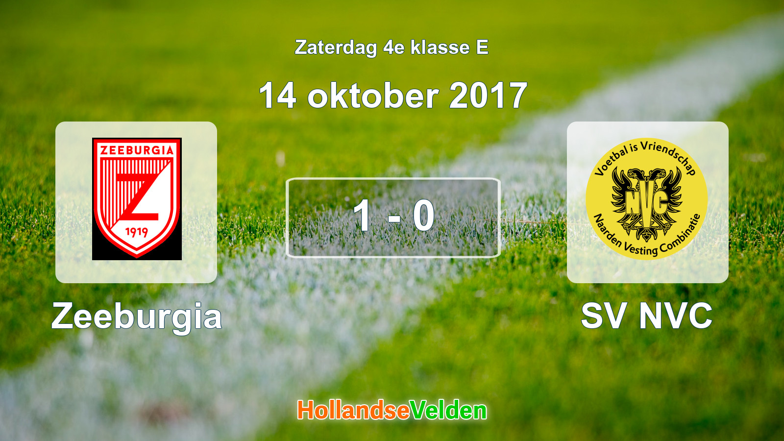 Gespeelde wedstrijd: Zeeburgia - SV NVC 1 - 0 (14 oktober 2017)