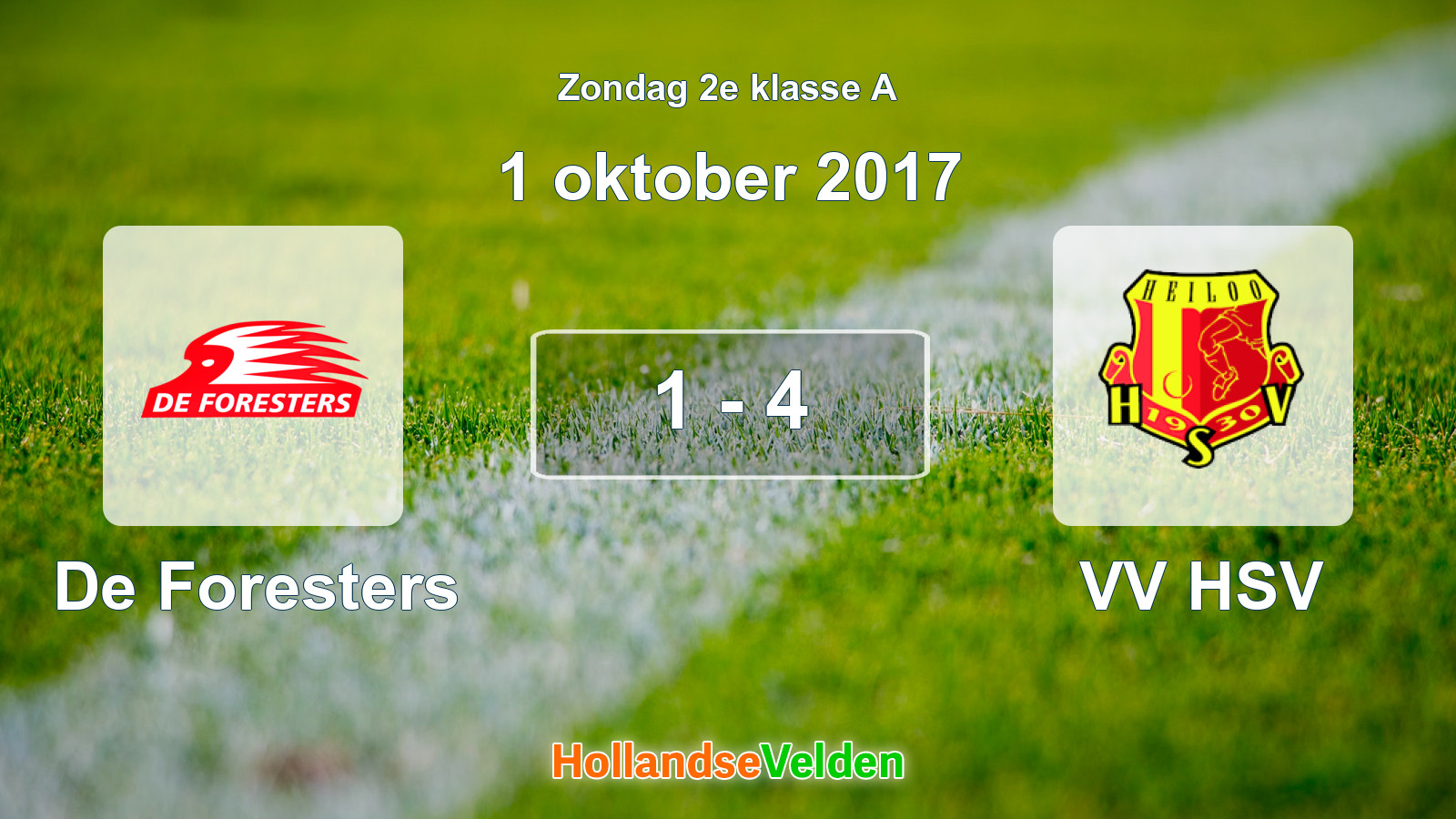Gespeelde wedstrijd: De Foresters - VV HSV 1 - 4 (1 oktober 2017)