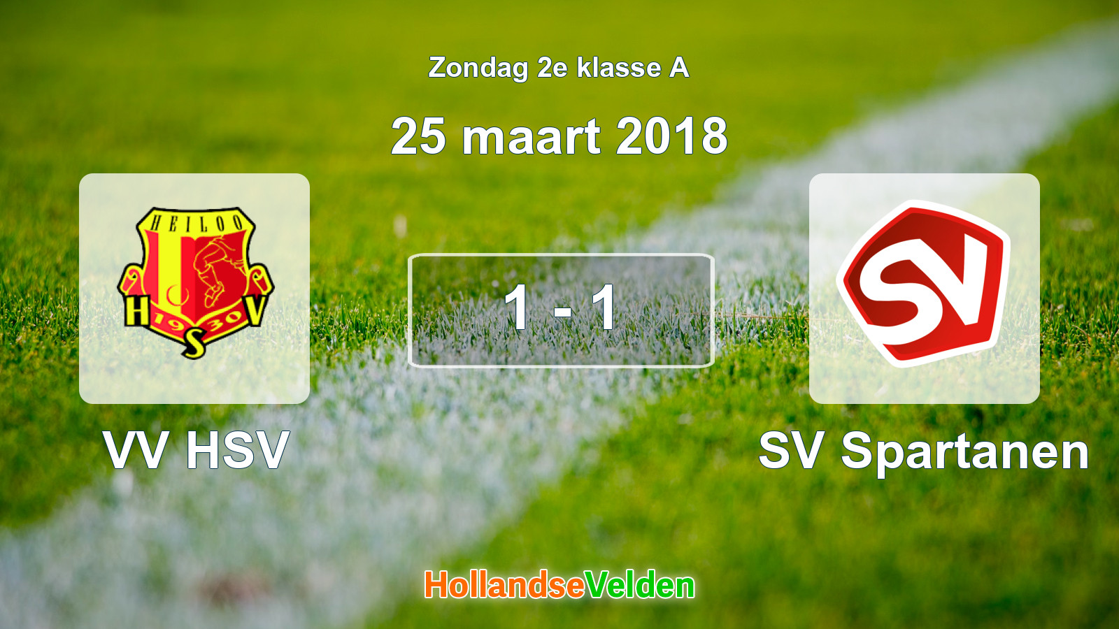 Gespeelde wedstrijd: VV HSV - SV Spartanen 1 - 1 (25 maart 2018)
