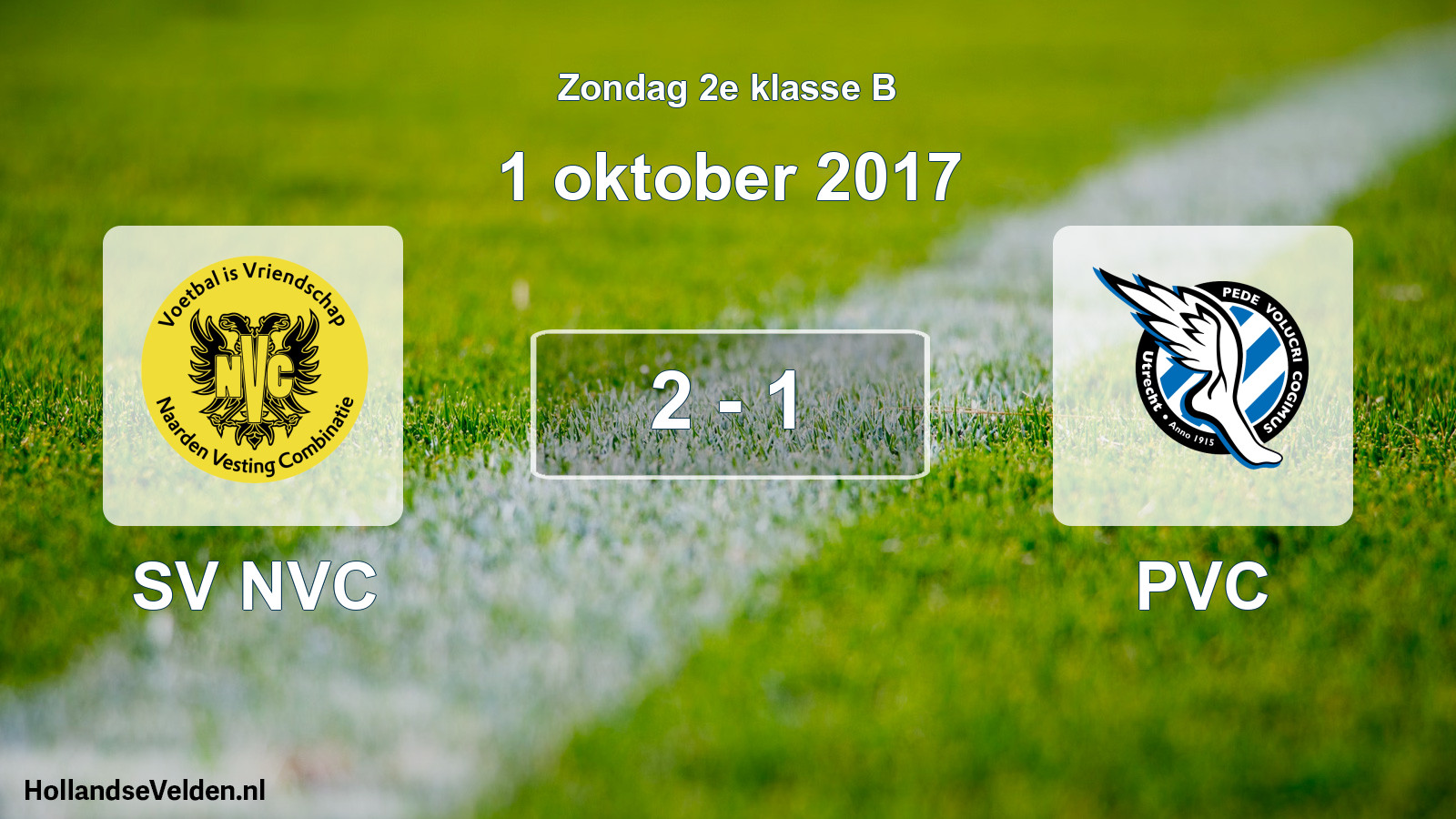 Gespeelde wedstrijd: SV NVC - PVC 2 - 1 (1 oktober 2017)