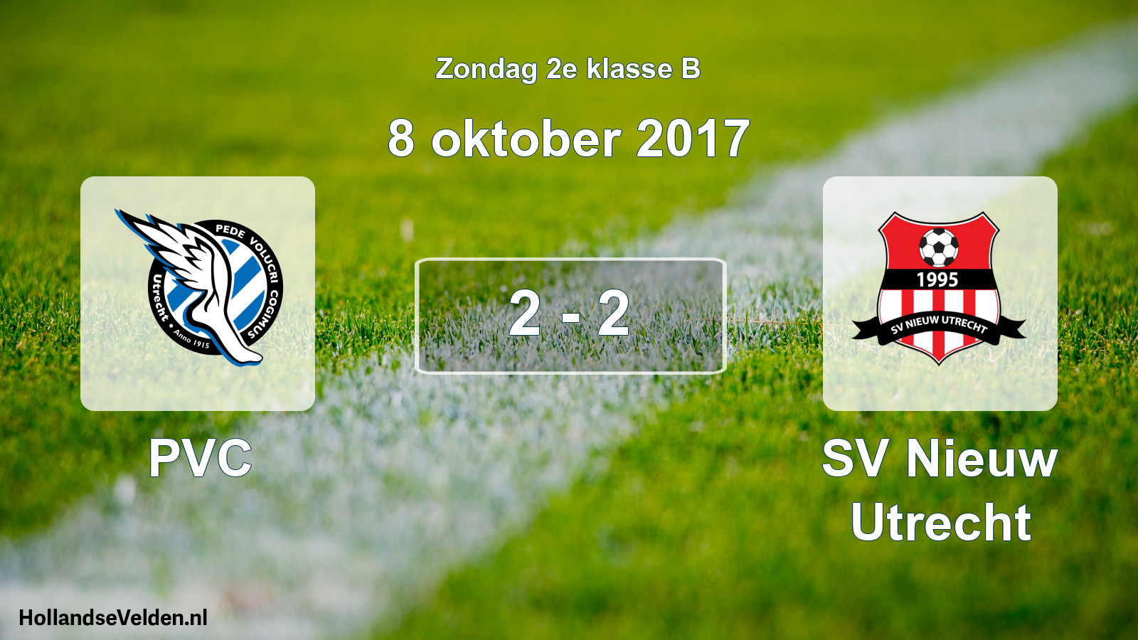 Gespeelde wedstrijd: PVC - SV Nieuw Utrecht 2 - 2 (8 oktober 2017)