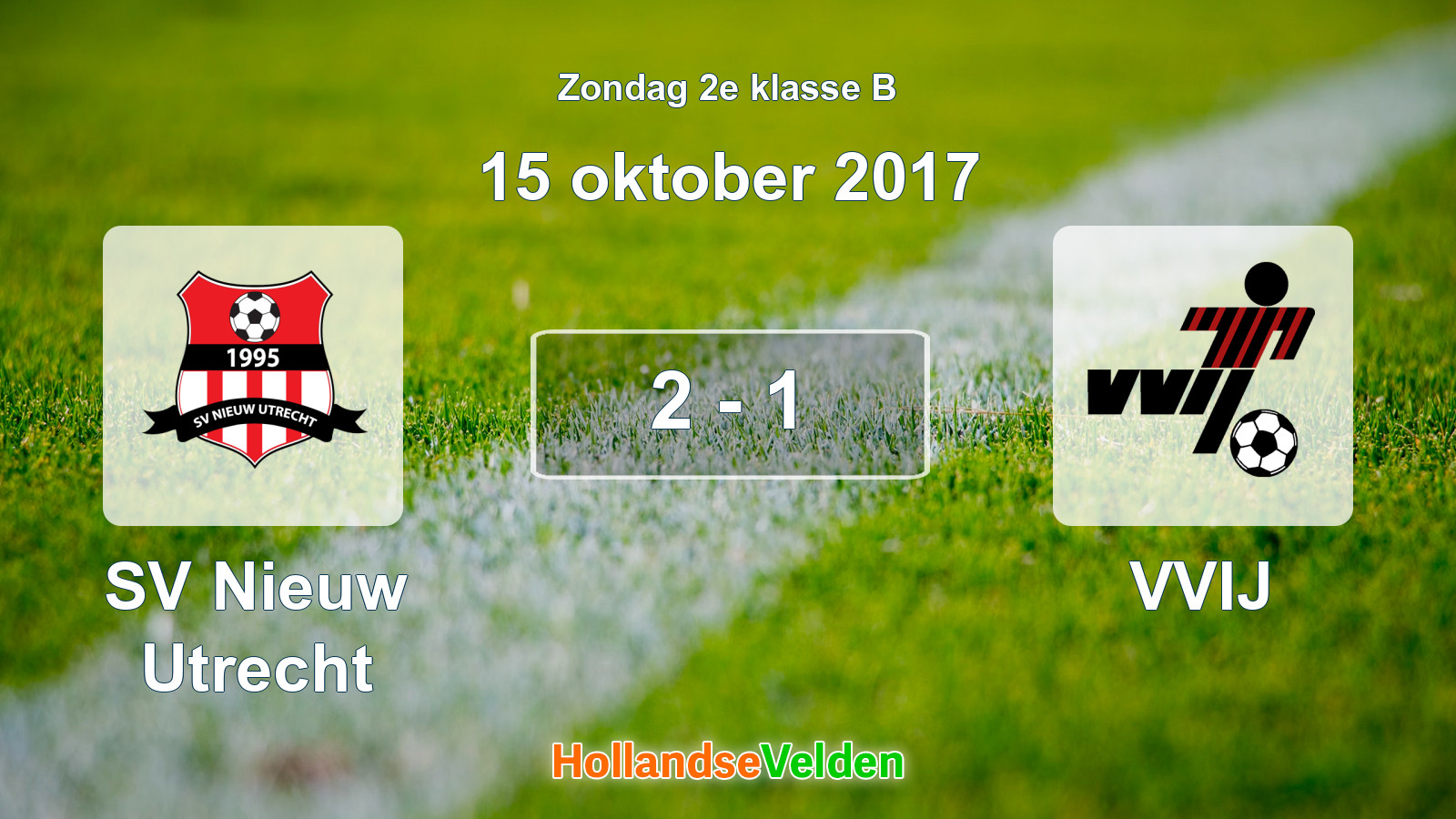 Gespeelde wedstrijd: SV Nieuw Utrecht - VVIJ 2 - 1 (15 oktober 2017)