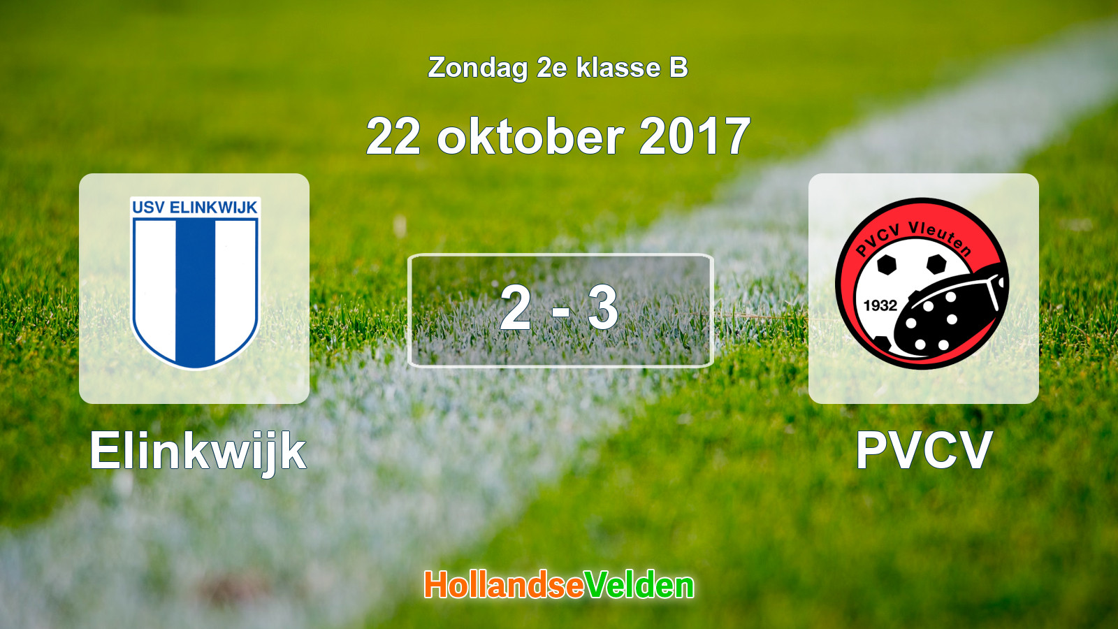 Gespeelde wedstrijd: Elinkwijk - PVCV 2 - 3 (22 oktober 2017)