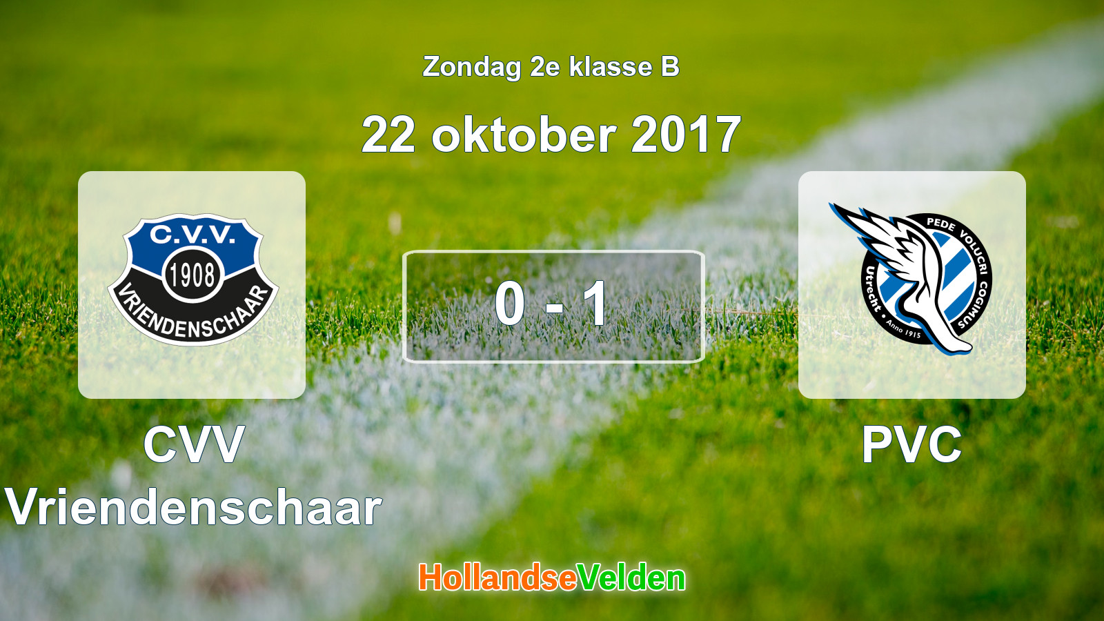 Gespeelde wedstrijd: CVV Vriendenschaar - PVC 0 - 1 (22 oktober 2017)