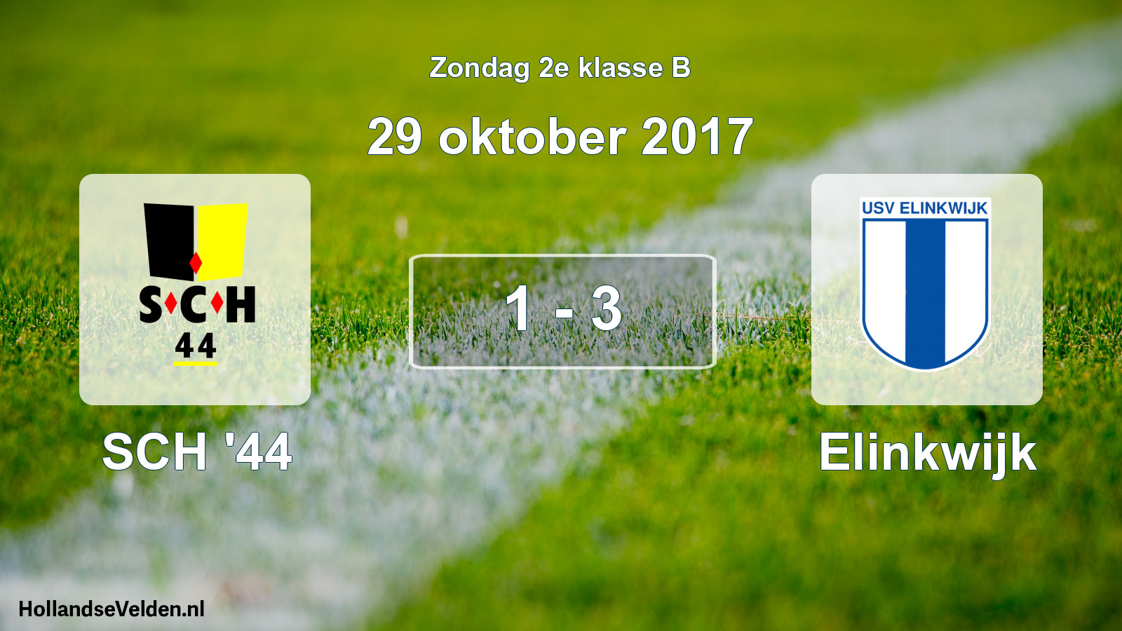 Gespeelde wedstrijd: SCH '44 - Elinkwijk 1 - 3 (29 oktober 2017)