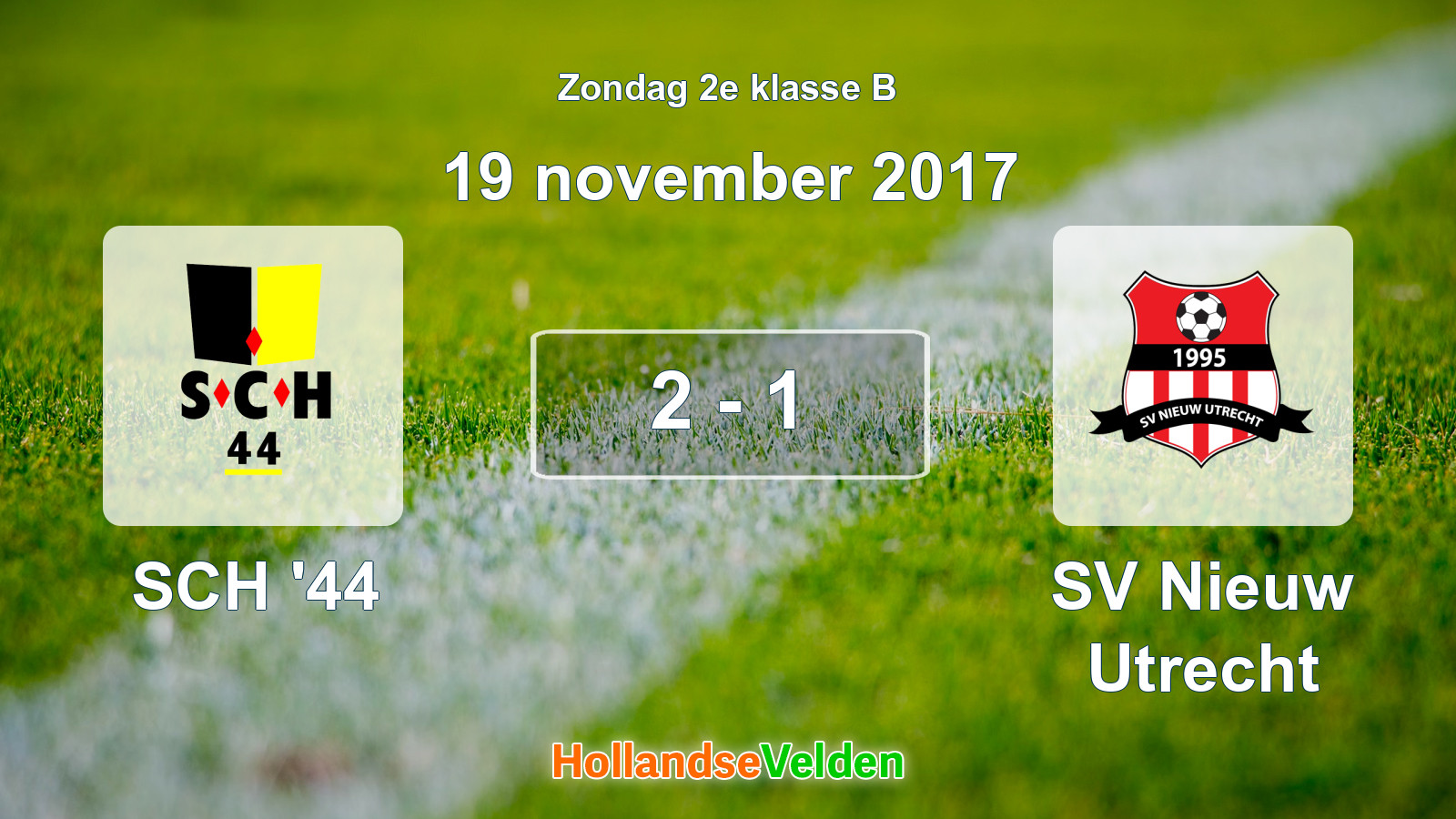 Gespeelde wedstrijd: SCH '44 - SV Nieuw Utrecht 2 - 1 (19 november 2017)