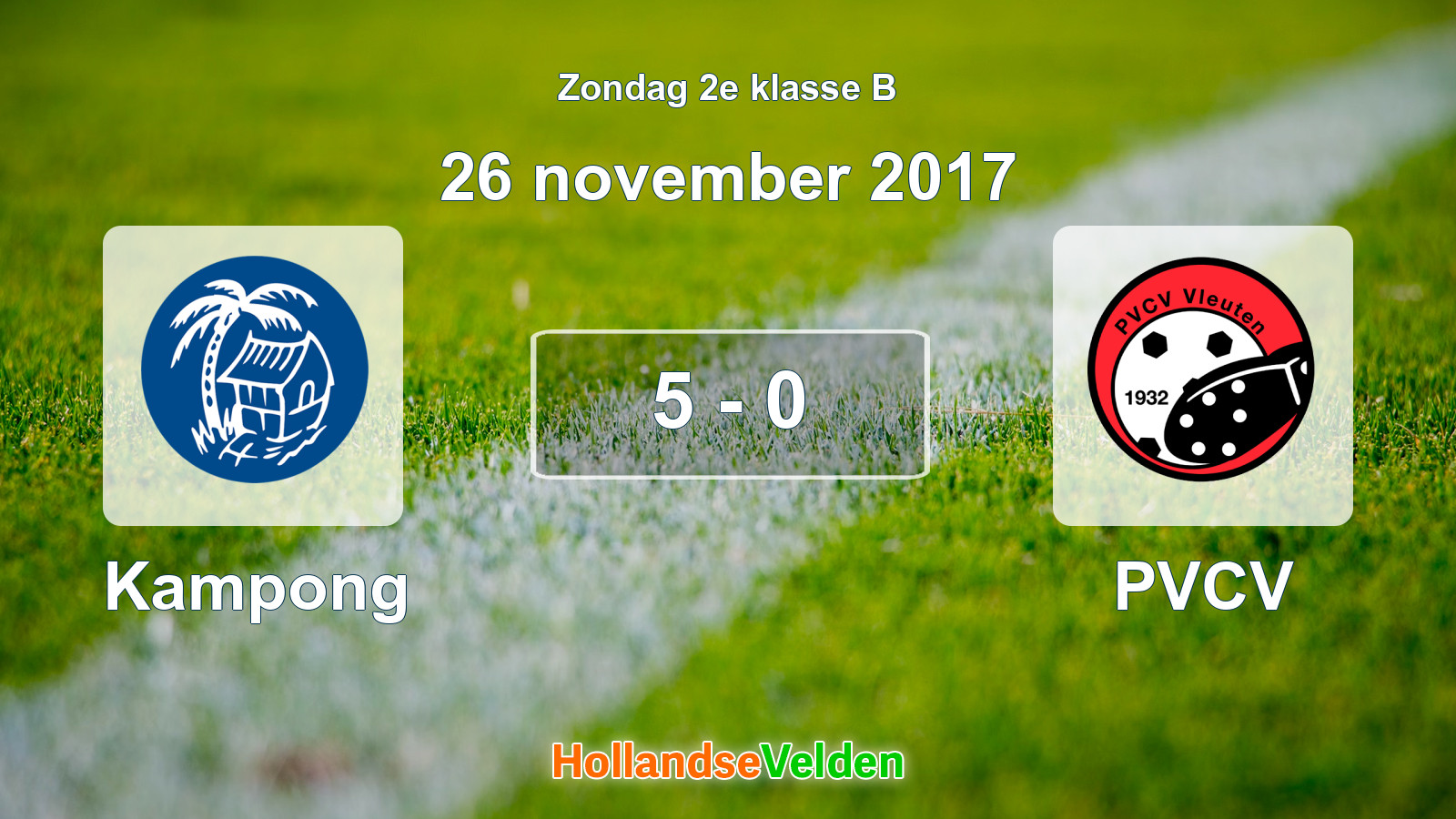 Gespeelde wedstrijd: Kampong - PVCV 5 - 0 (26 november 2017)