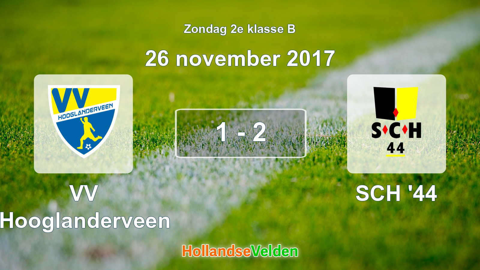 Gespeelde wedstrijd: VV Hooglanderveen - SCH '44 1 - 2 (26 november 2017)